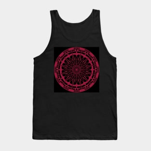 Red round Mandala Pattern Tank Top